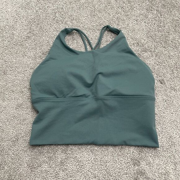 Lululemon Tops - Lululemon Sports Tank Top Womens Large Green Crossback Halter Active Yoga Gym